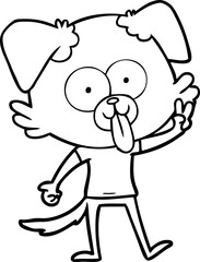 cartoon dog with tongue sticking out