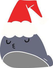 hand drawn christmas cartoon of kawaii slug