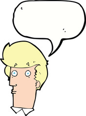 cartoon surprised expression with speech bubble