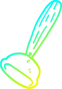 recommend clip art: cold gradient line drawing of a cartoon toilet plunger