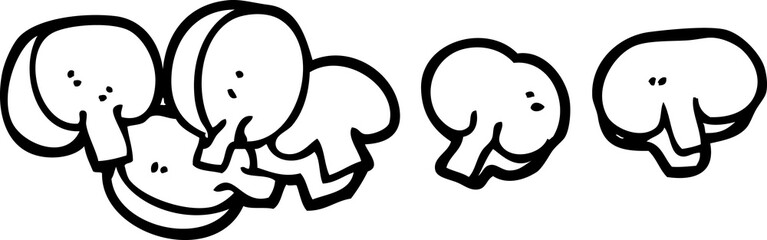 cartoon chopped mushrooms