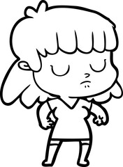 cartoon indifferent woman