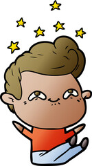 cartoon excited man