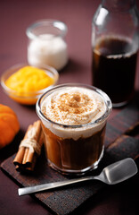 Pumpkin spice cold Brew in a glass