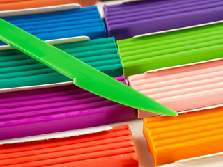 Plasticine plastic clay for modeling children's creativity motor skills development artistic modeling close-up