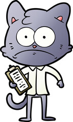 cartoon cat with clipboard
