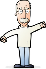 cartoon angry old man