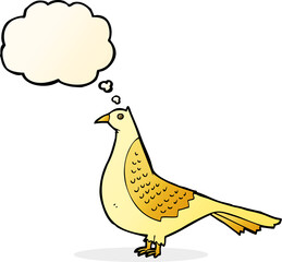 cartoon bird with thought bubble