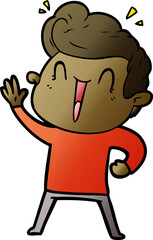 cartoon excited man