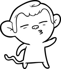 Obraz premium cartoon suspicious monkey