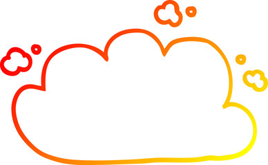 warm gradient line drawing of a cartoon white cloud