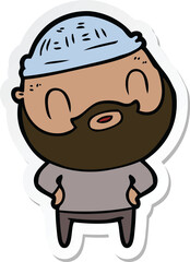 sticker of a cartoon bearded man