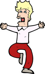 cartoon terrified man