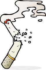 cartoon broken cigarette