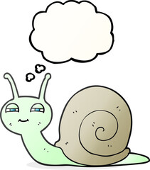 freehand drawn thought bubble cartoon cute snail
