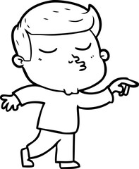 cartoon model guy pouting