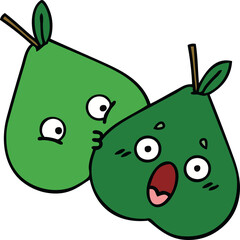 cute cartoon of a pears