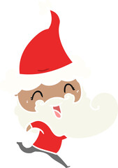 happy bearded man wearing santa hat