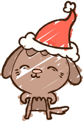christmas pup doodle drawing
