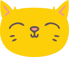 hand drawn quirky cartoon cat face