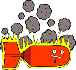 cartoon falling bomb