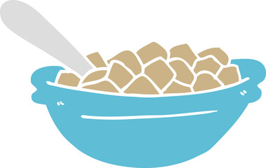 flat color style cartoon cereal bowl