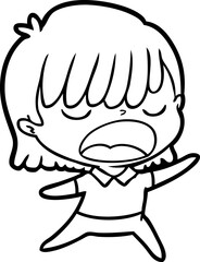 cartoon woman talking loudly