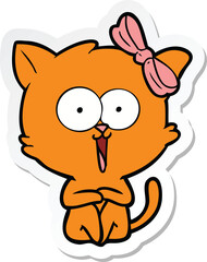 sticker of a cartoon cat