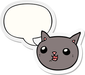 cartoon cat with speech bubble sticker
