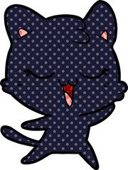 happy cartoon cat