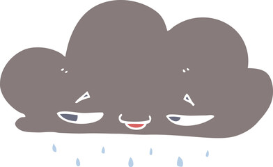 flat color style cartoon rain cloud