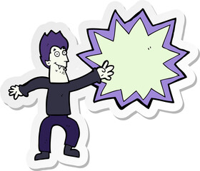 sticker of a cartoon spooky vampire