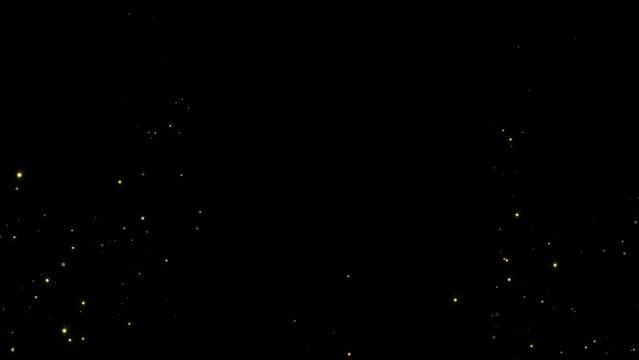 4k Gold Particles Rain. Motion Background. Golden glitter particle. Animated Overlay. Defocused bokeh. Falling down glitzy lights. 2160p. 60 fps