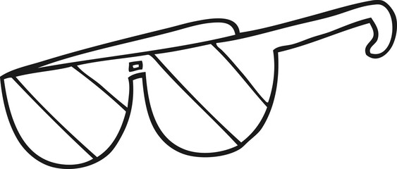 freehand drawn black and white cartoon glasses