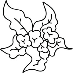line drawing quirky cartoon christmas flower