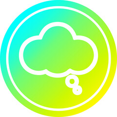 thought bubble circular icon with cool gradient finish