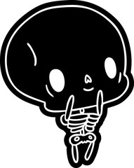 cartoon icon kawaii cute dead skeleton