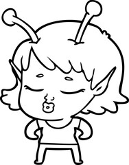 cute alien girl cartoon