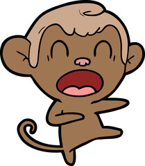 Obraz na płótnie Canvas shouting cartoon monkey dancing