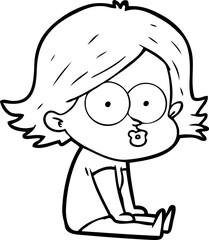 cartoon girl pouting