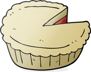 freehand drawn cartoon pie