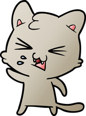 cartoon cat hissing