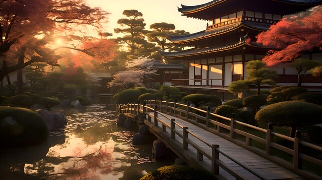 Journey through the serene beauty of Kyoto. Generative AI