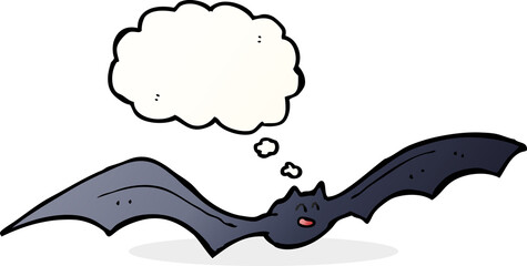 Obraz premium cartoon bat with thought bubble