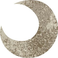 retro illustration style quirky cartoon crescent moon © lineartestpilot