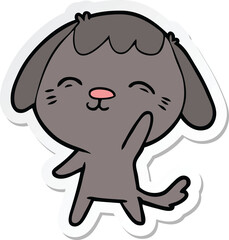 sticker of a happy cartoon dog