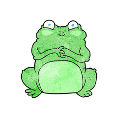 freehand textured cartoon funny frog