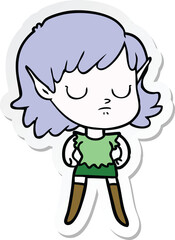 sticker of a cartoon elf girl