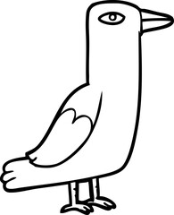 line drawing of a bird