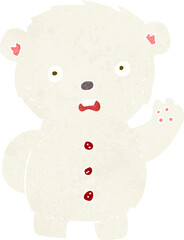 cartoon unhappy polar teddy bear